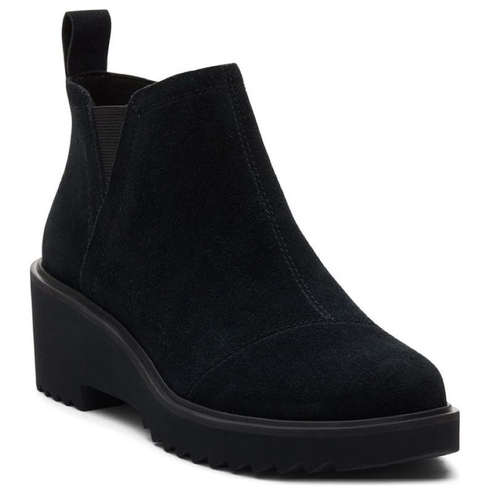 Toms Black Suede Chelsea Ankle Boot